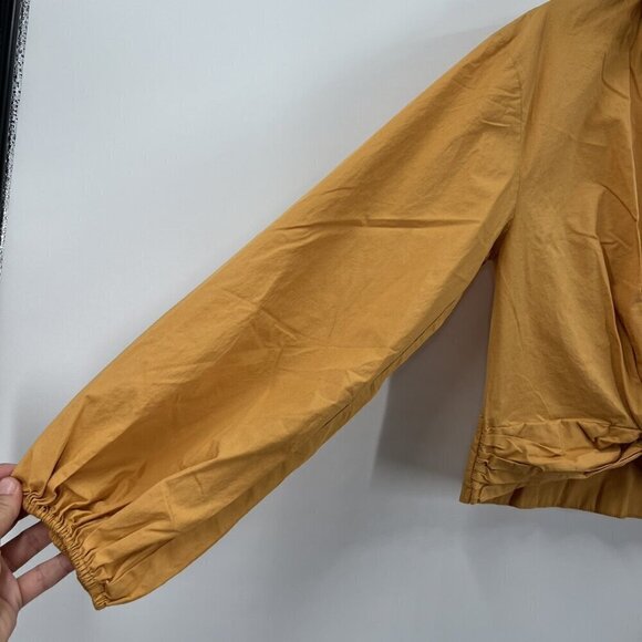 Anthropologie Sunday In Brooklyn Twist-Front V-Neck Blouse In Gold - Picture 9 of 13